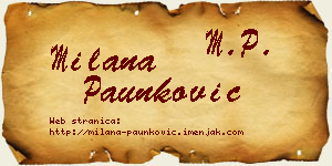 Milana Paunković vizit kartica